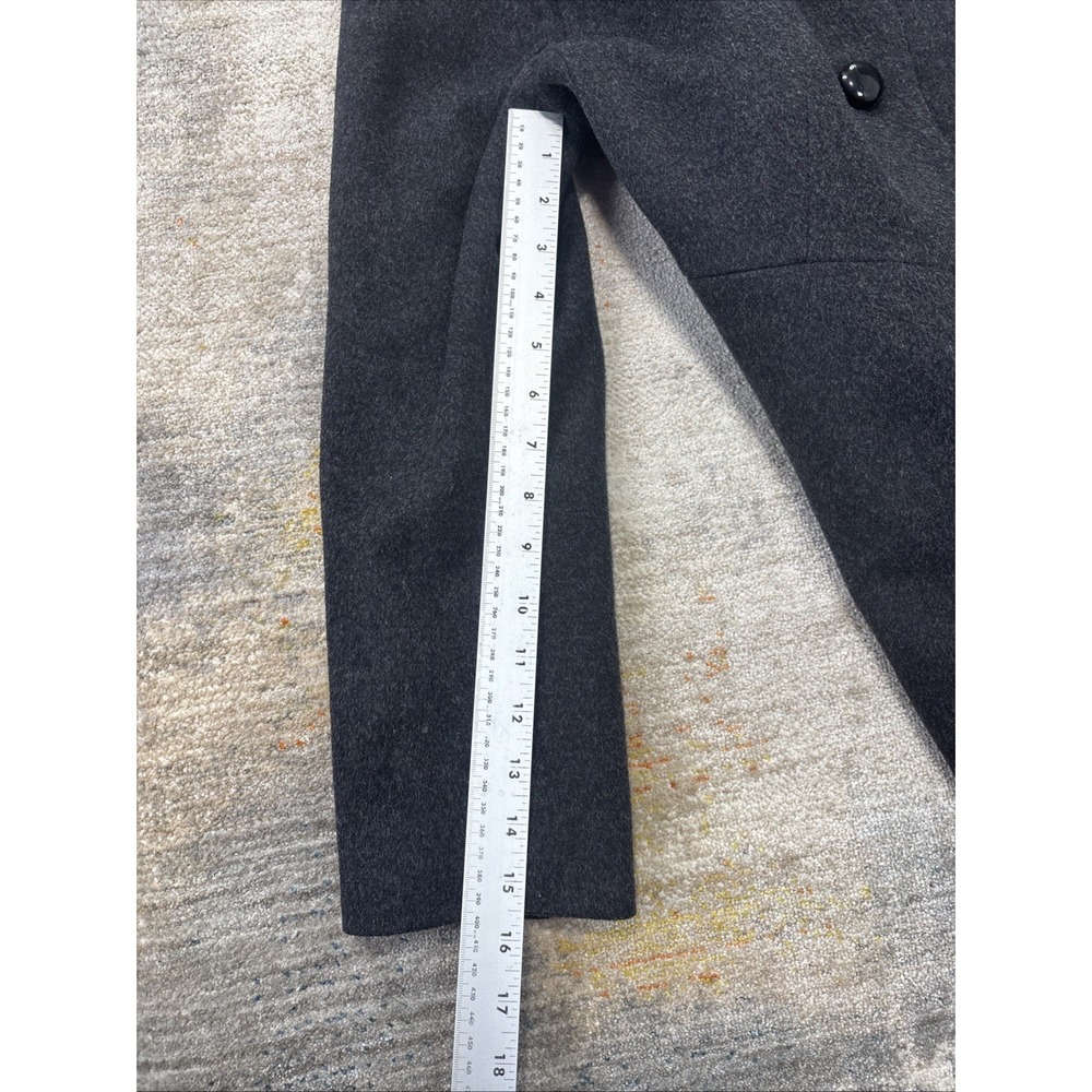 Vintage Jonathan Michael Women's Lambswool Herringbone Overcoat Gray Long Coat - Picture 5 of 11